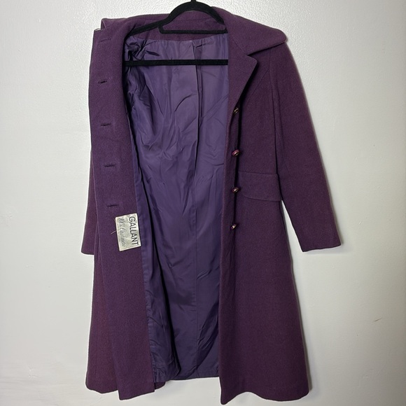 100% Cashmere Coat Vintage by Gallant in Purple szS - Picture 12 of 12